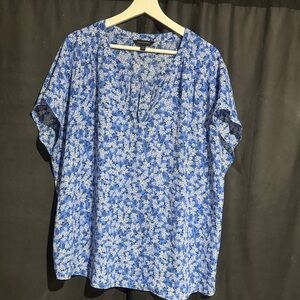 Floral Blue Women's Top banana republic